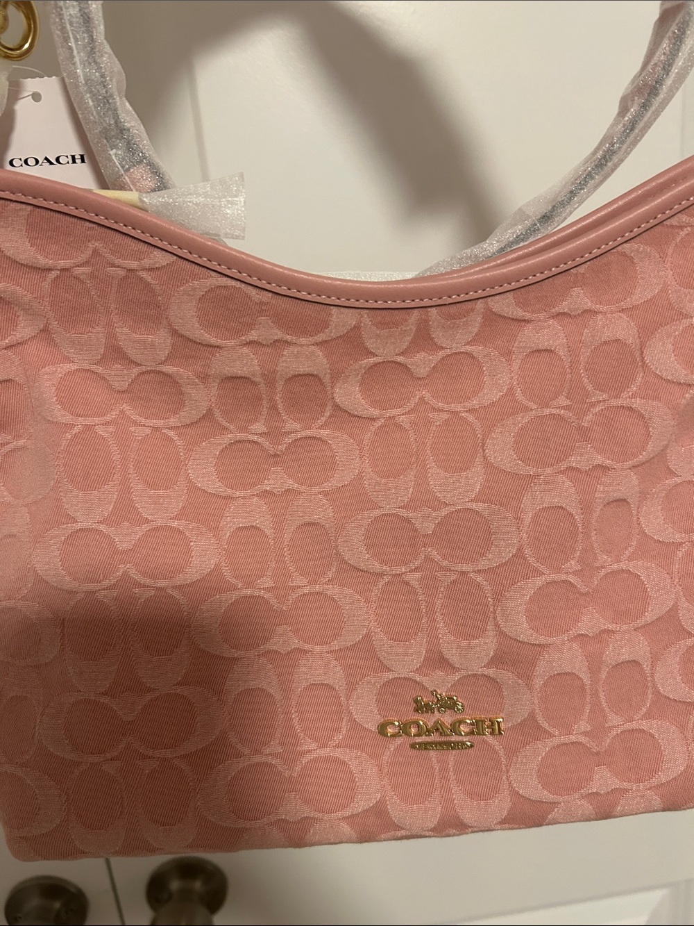 coach pink denim laurel shoulder bag - Picture 2 of 8
